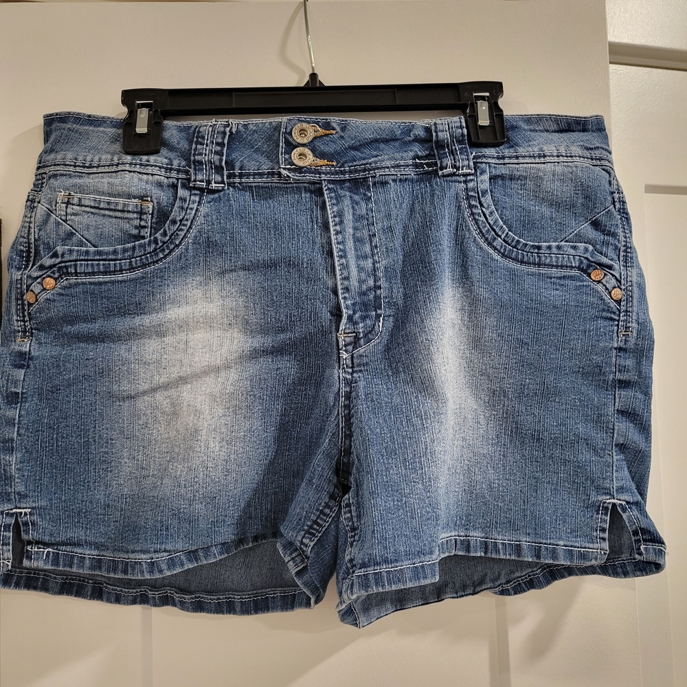 Angels Light Blue Jean Shorts